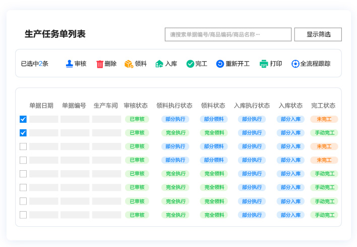 生產(chǎn)進度可視化，實現(xiàn)生產(chǎn)全流程跟蹤